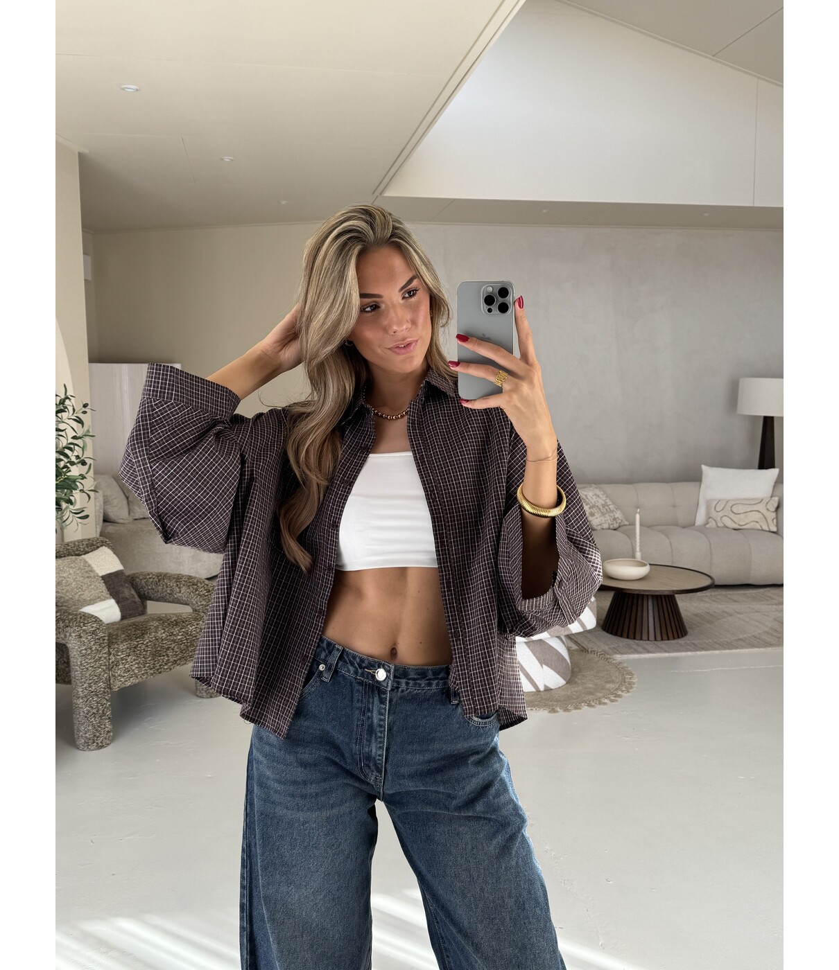 Blouse bruin | Naomi