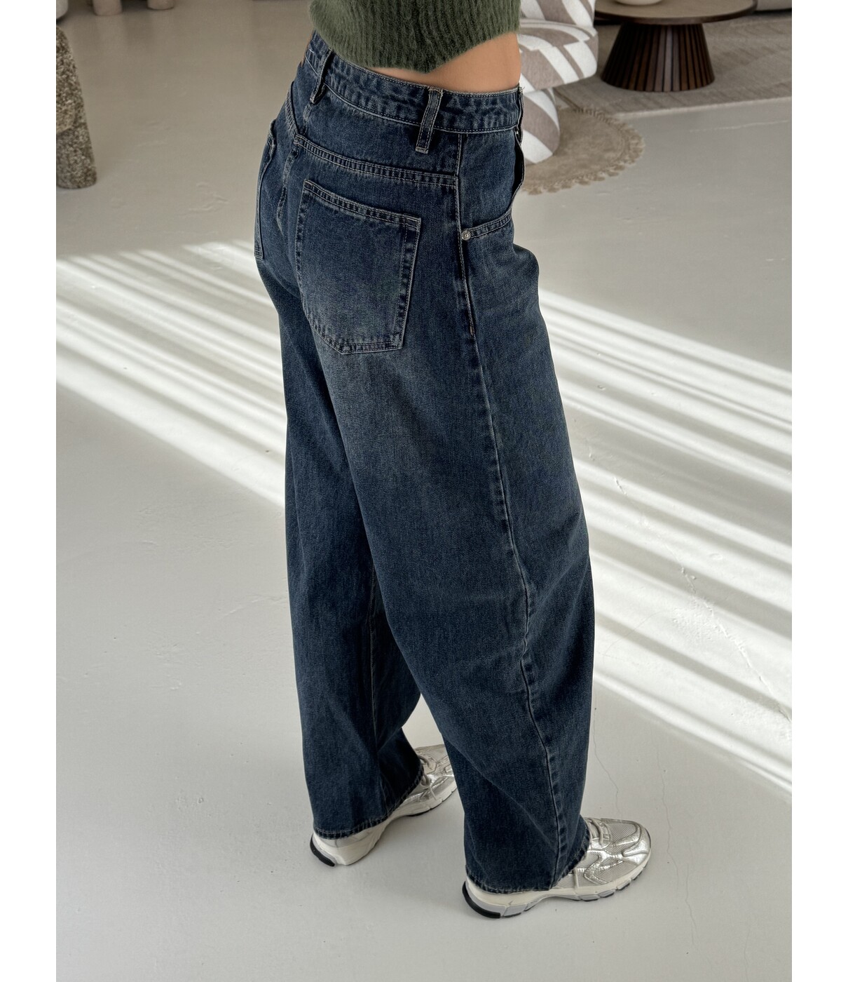 Jeans balloon mid blue | Rinske