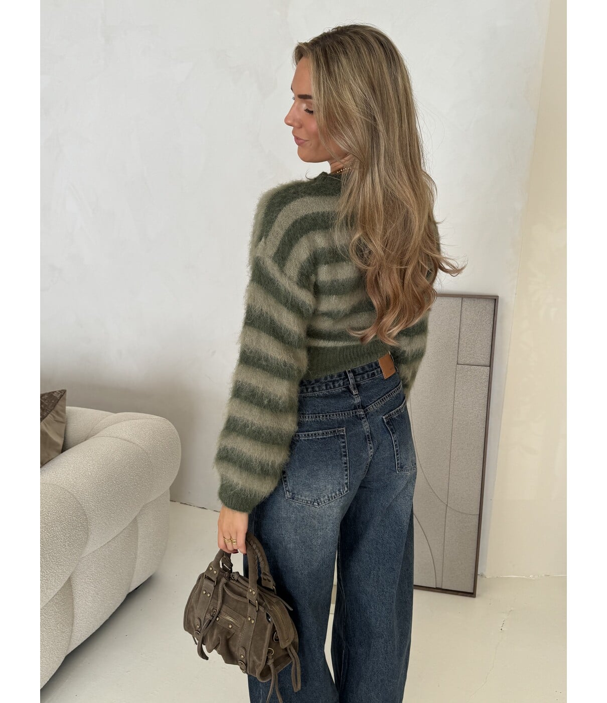 Trui gestreept groen | Polly