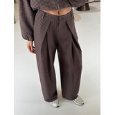 Pantalon geruit bruin | Lotte