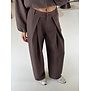 Pantalon geruit bruin | Lotte