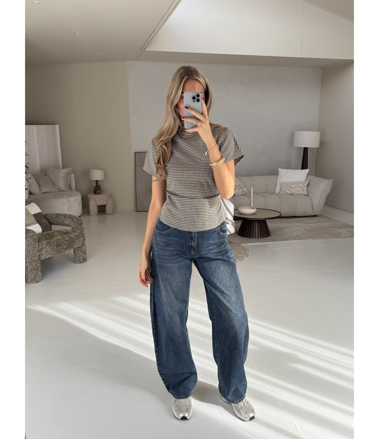Top geruit bruin | Nina