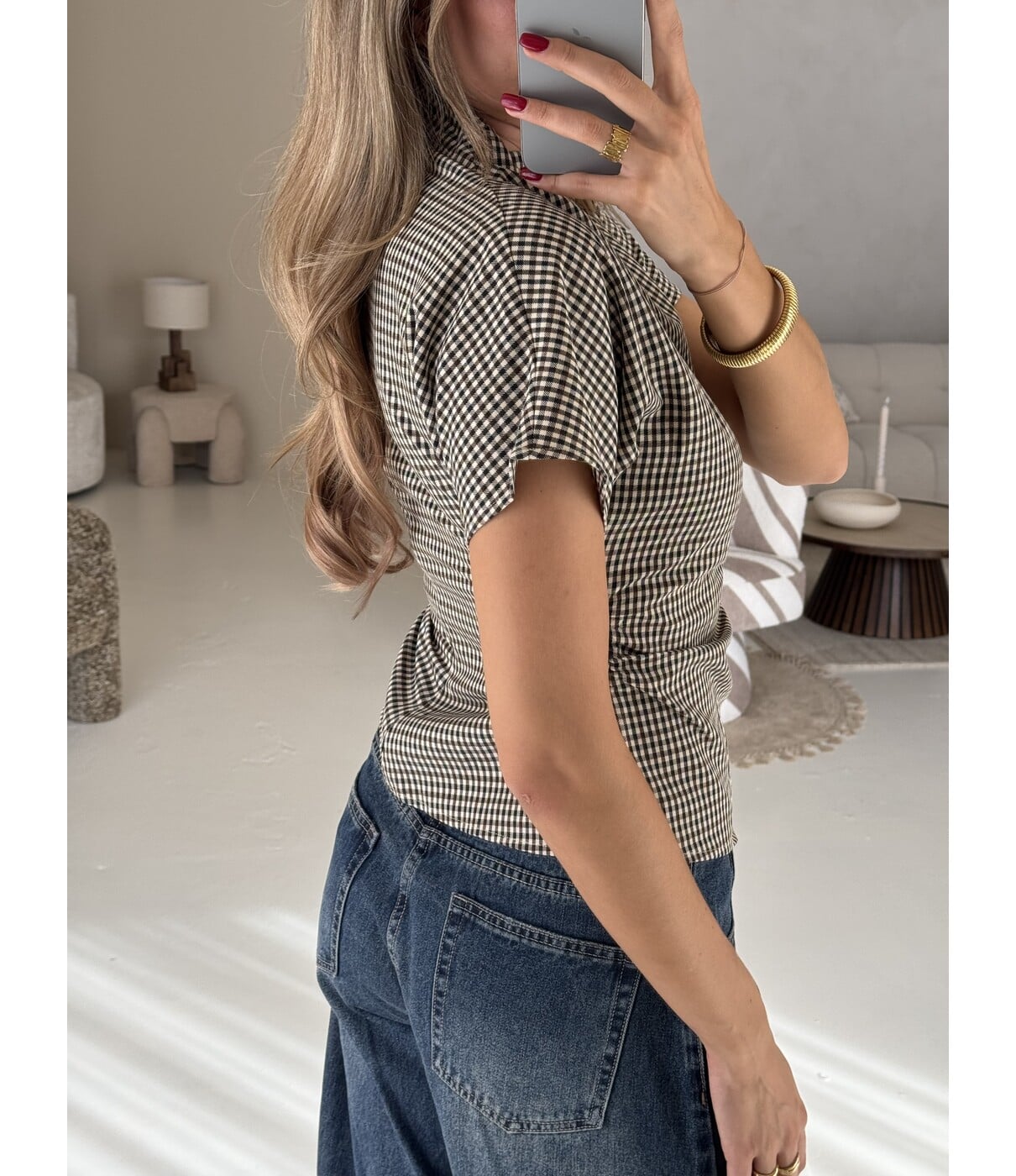 Top geruit bruin | Nina