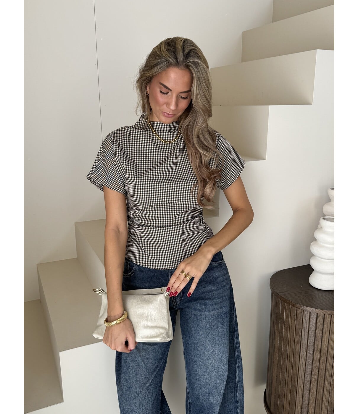 Top geruit bruin | Nina