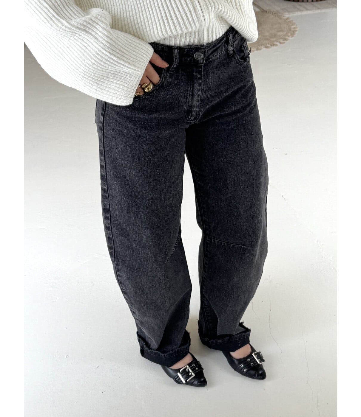 Jeans balloon zwart | Sem