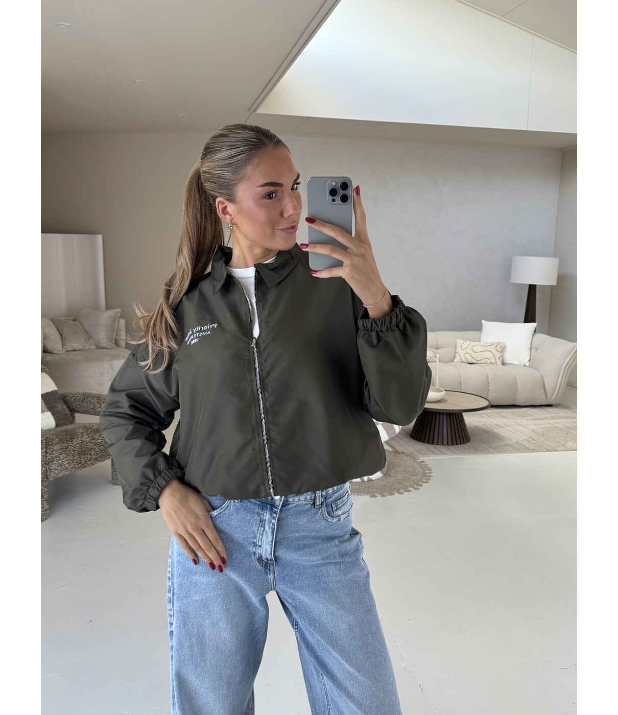 Priority Jeans Amsterdam wind jacket | kaki