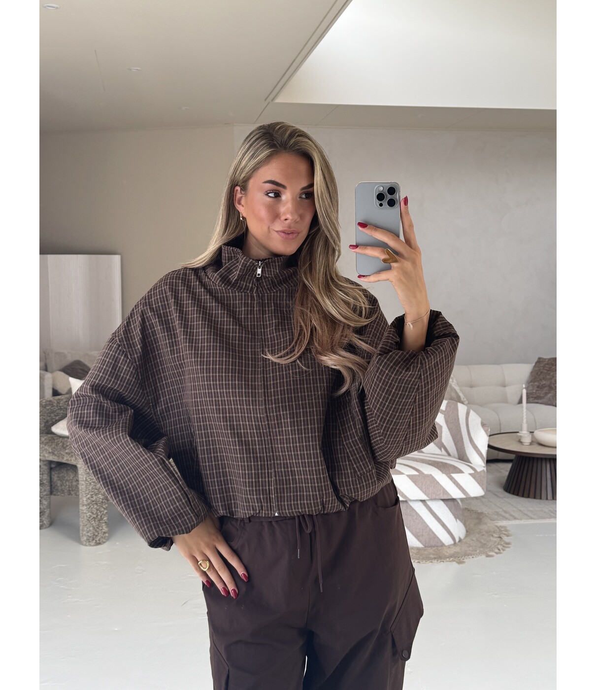 Jasje geruit bruin | Evi