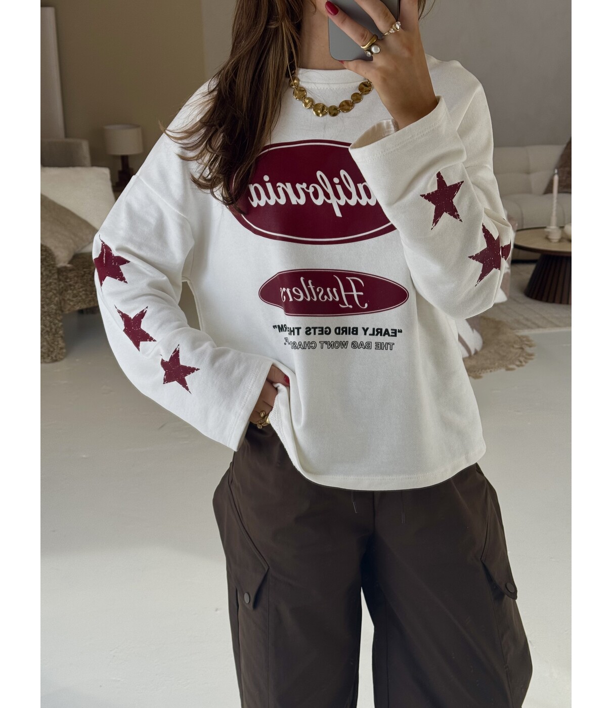 Longsleeve wit | California