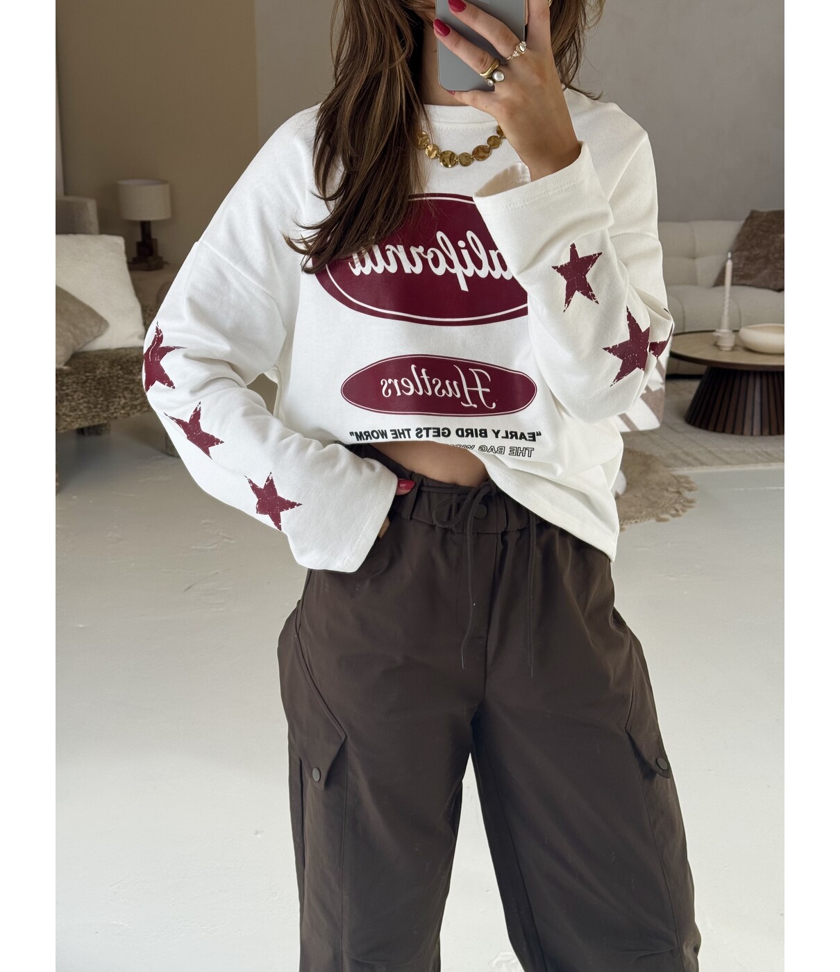 Longsleeve wit | California