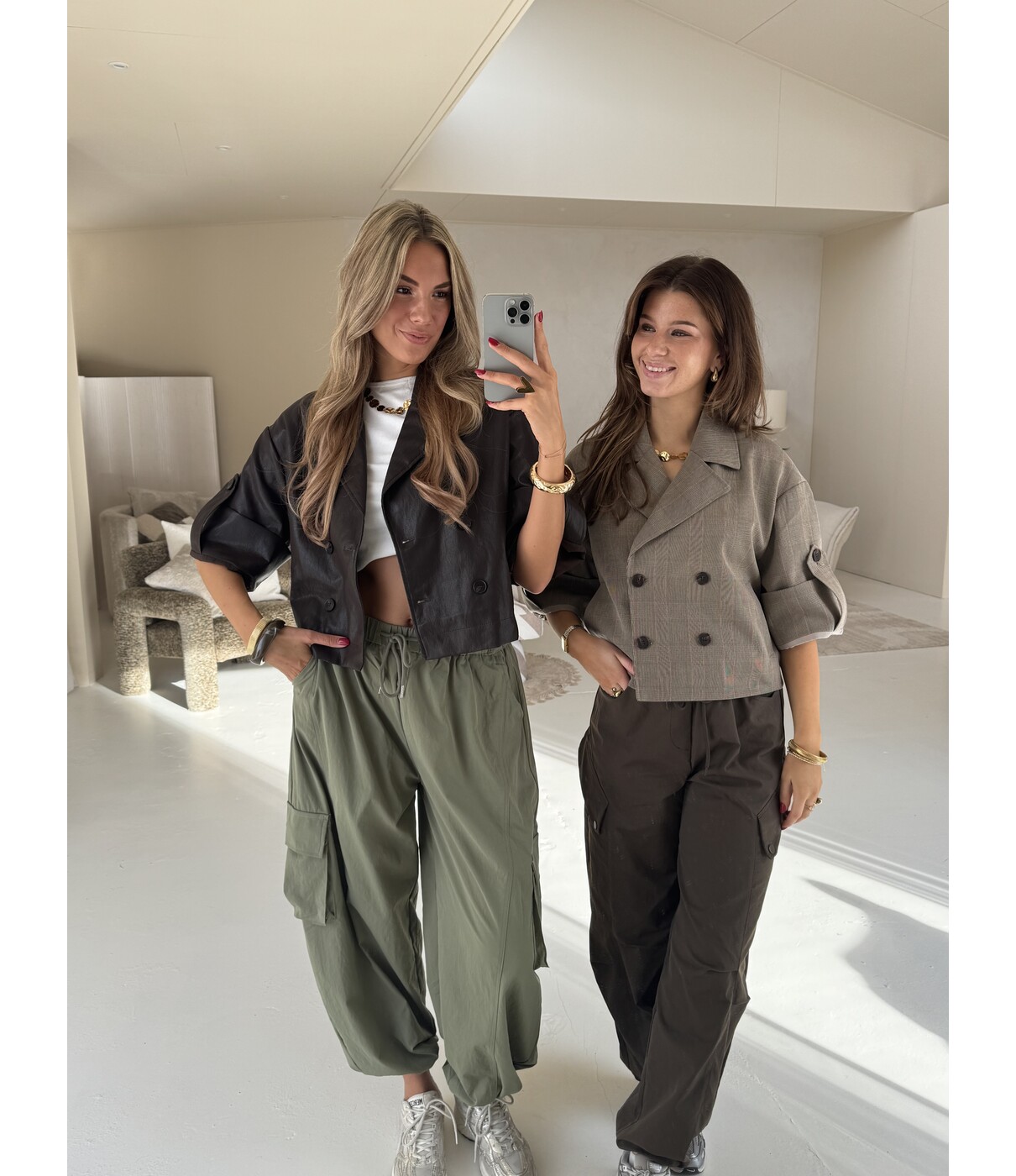 Jasje geruit camel | Olivia