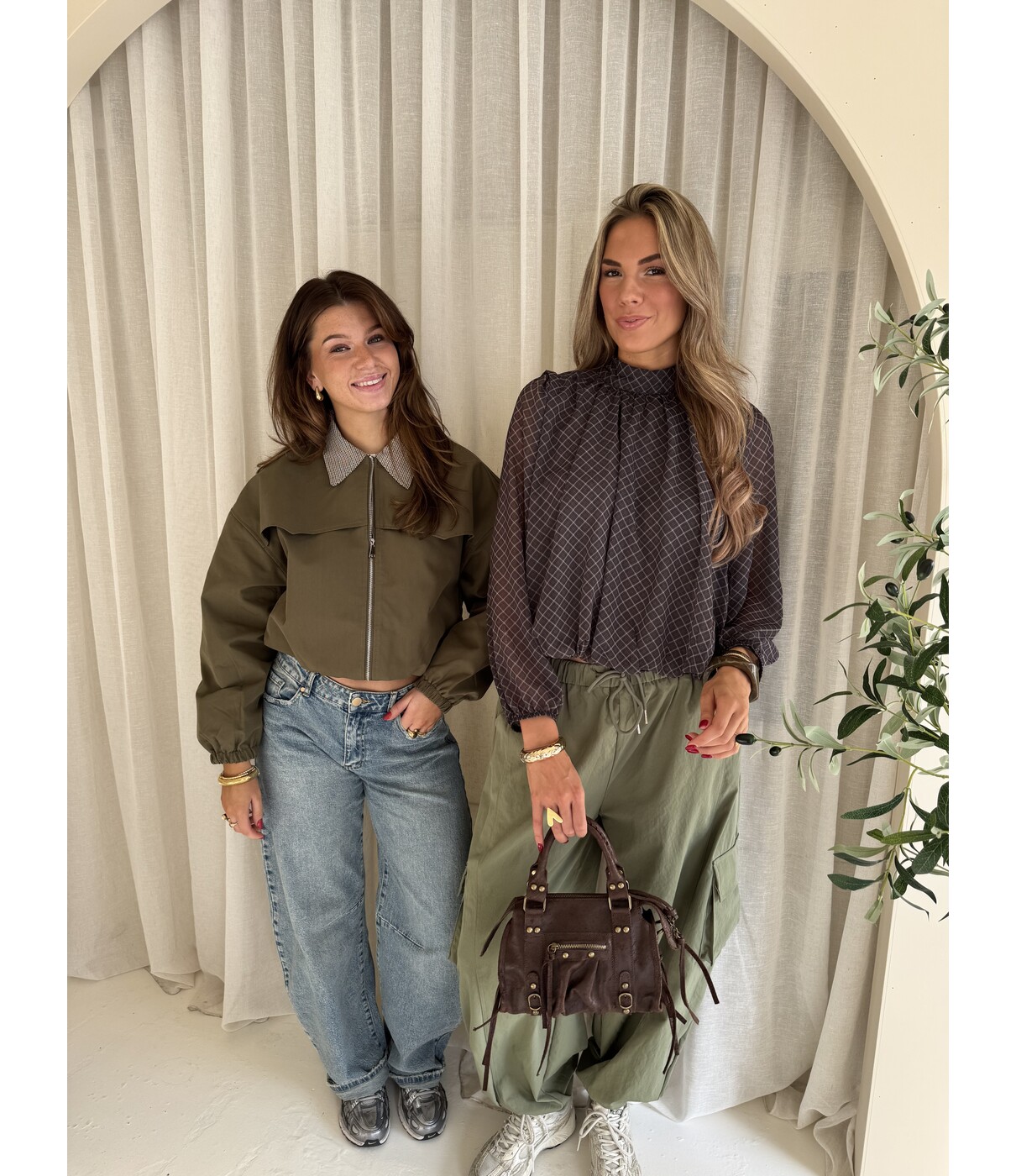 Blouse geruit bruin | Maxime