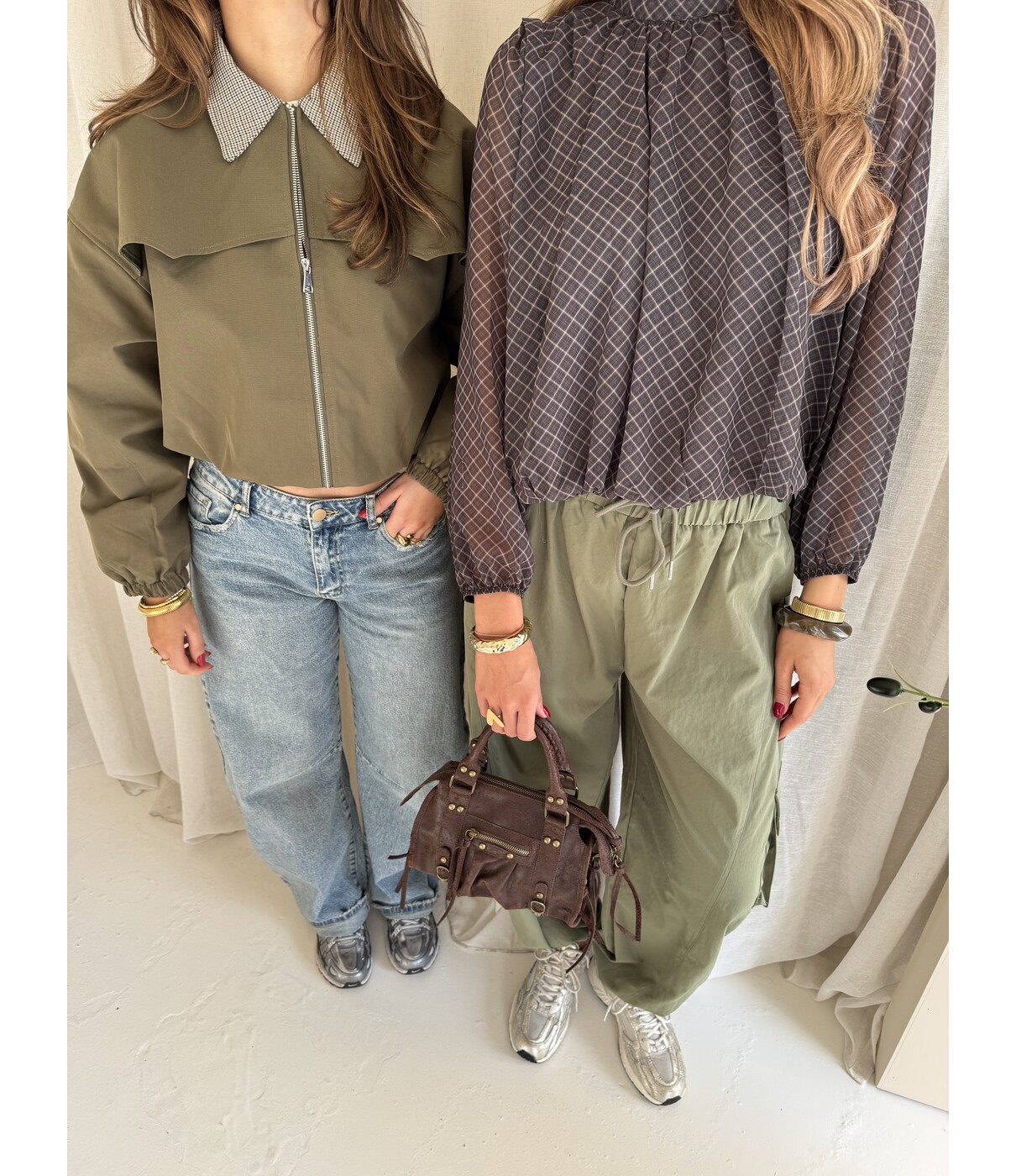 Blouse geruit bruin | Maxime