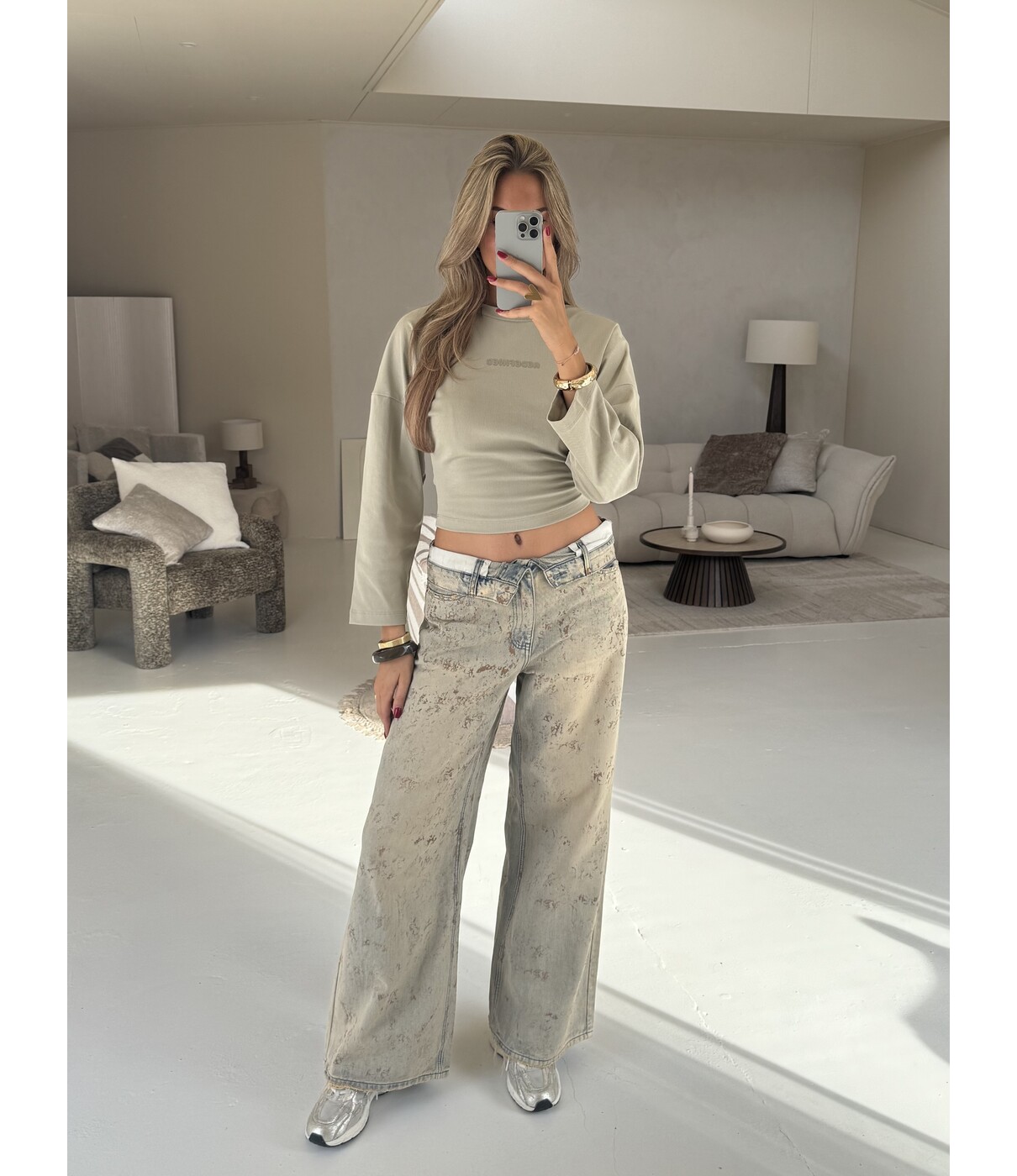 Jeans wide leg dirty wash | Daisy
