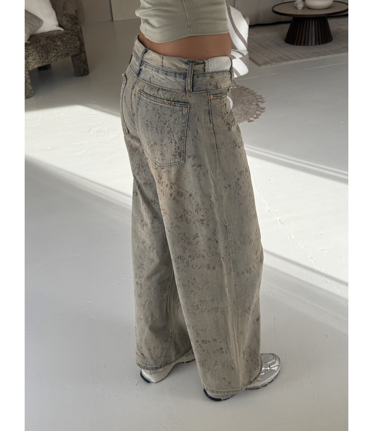 Jeans wide leg dirty wash | Daisy