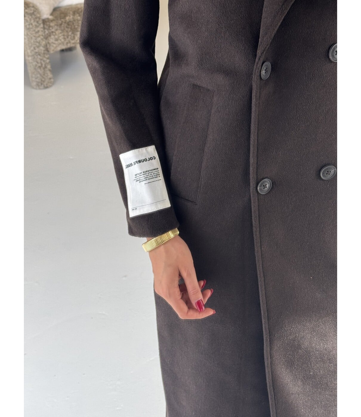 Colourful Rebel Colourful Rebel Zania wool long coat | bruin