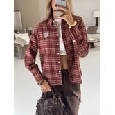 Colourful Rebel Talia check blouse | rood