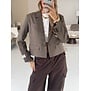 Colourful Rebel Dova herringbone cropped blazer | bruin