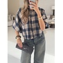 Blouse geruit blauw | Mira