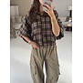 Blouse geruit bruin | Mira