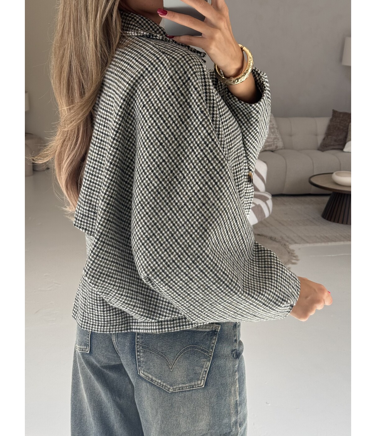 Jasje geruit kaki | Julie one size