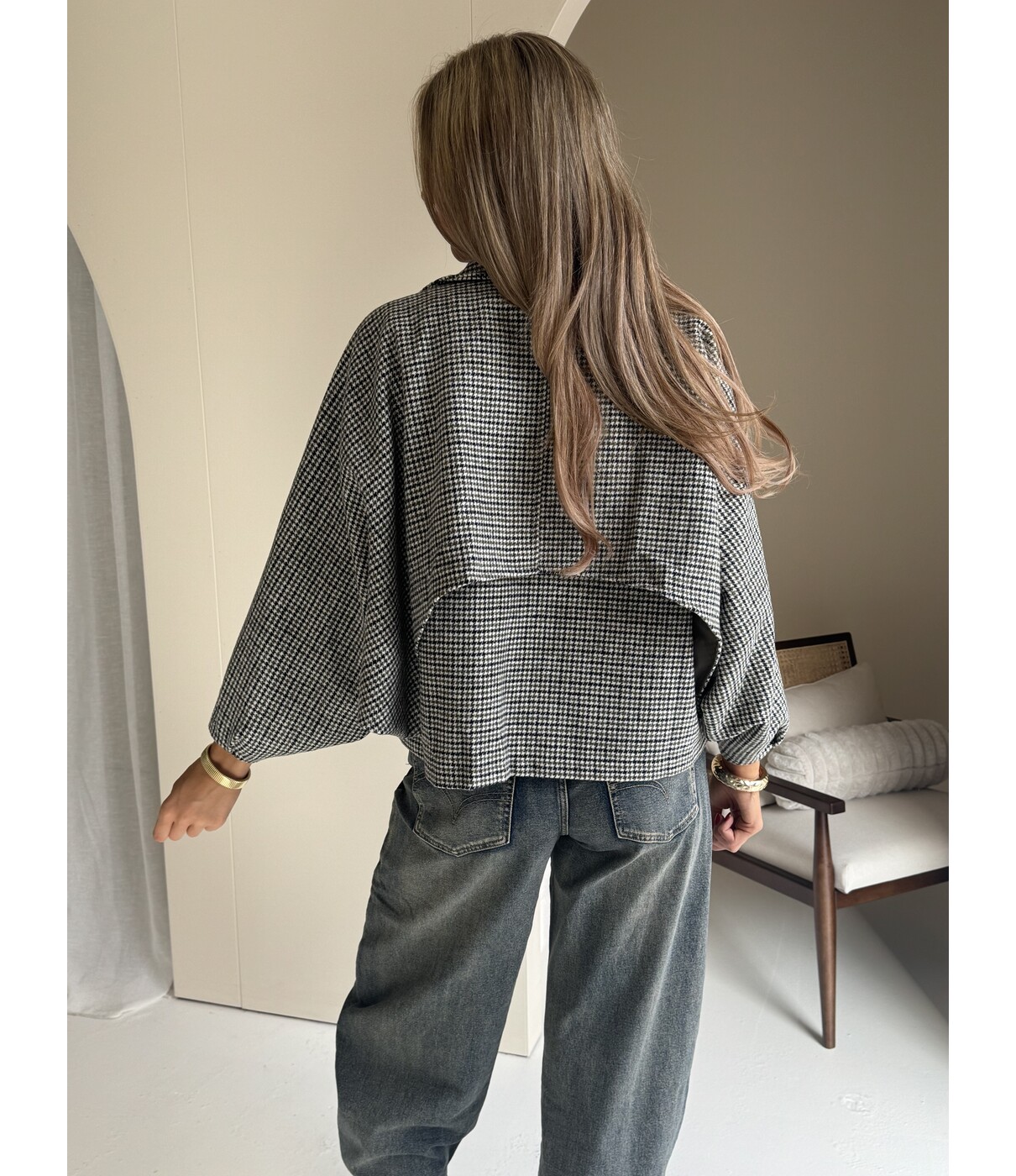 Jasje geruit kaki | Julie one size
