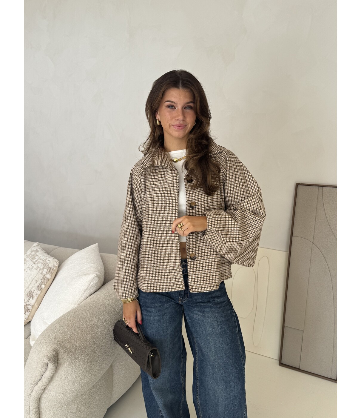 Jasje geruit beige | Julie