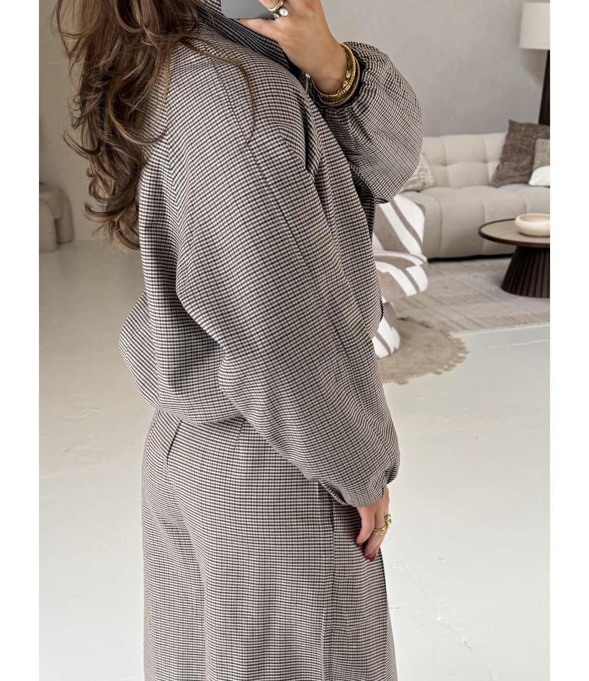 Jasje geruit taupe | Kaia