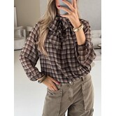 Blouse geruit bruin | Nerina