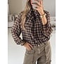 Blouse geruit bruin | Nerina