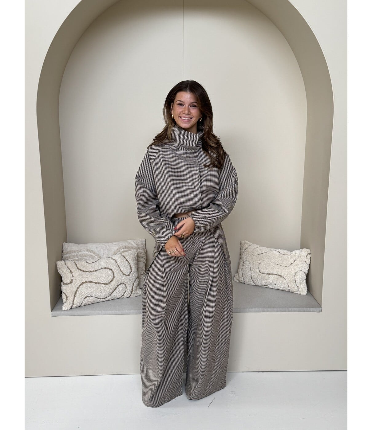 Jasje geruit taupe | Kaia