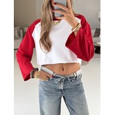 Longsleeve wit/rood | Melissa