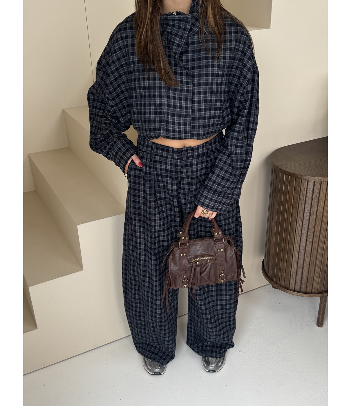 Broek geruit blauw | Alina
