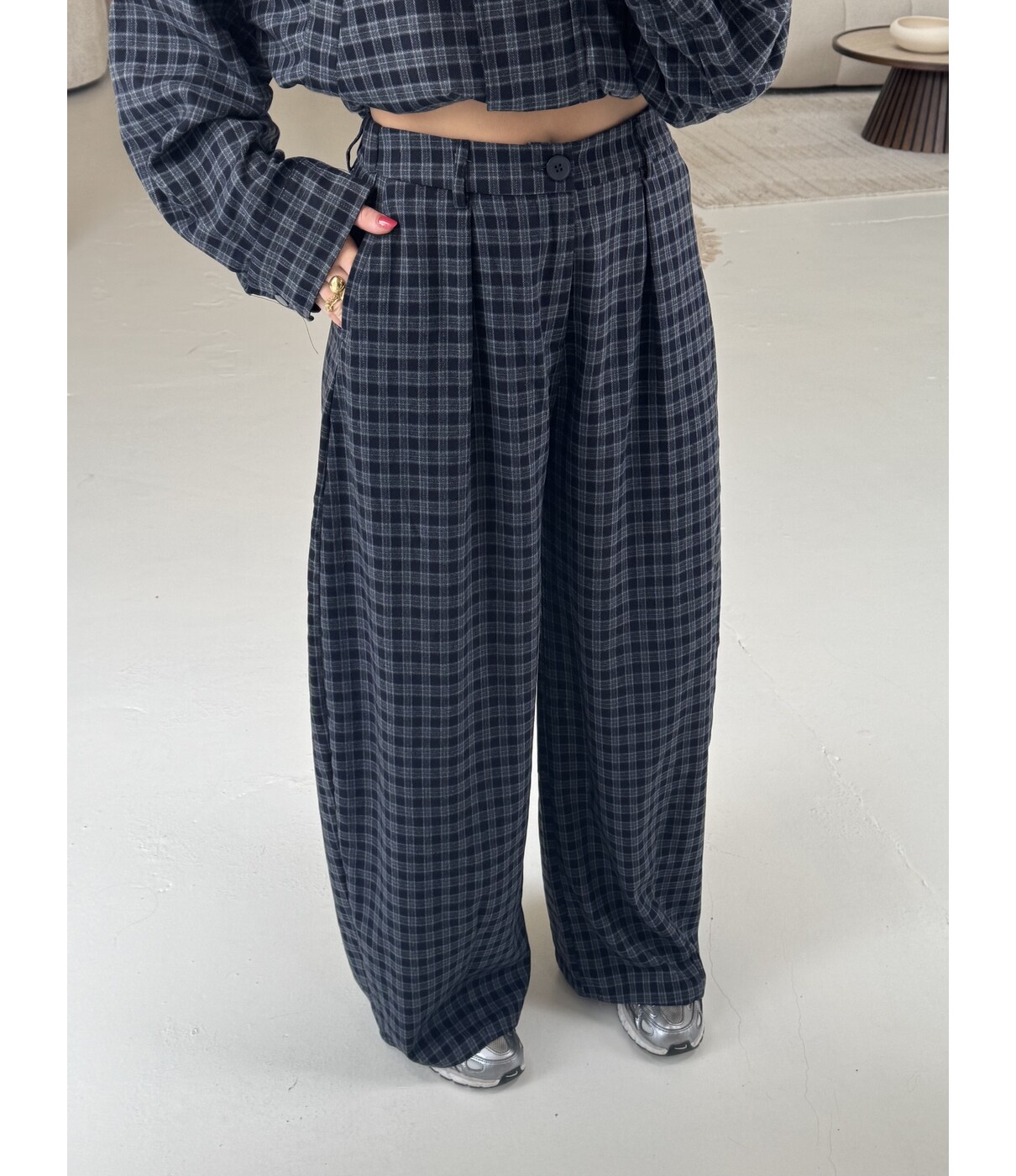 Broek geruit blauw | Alina