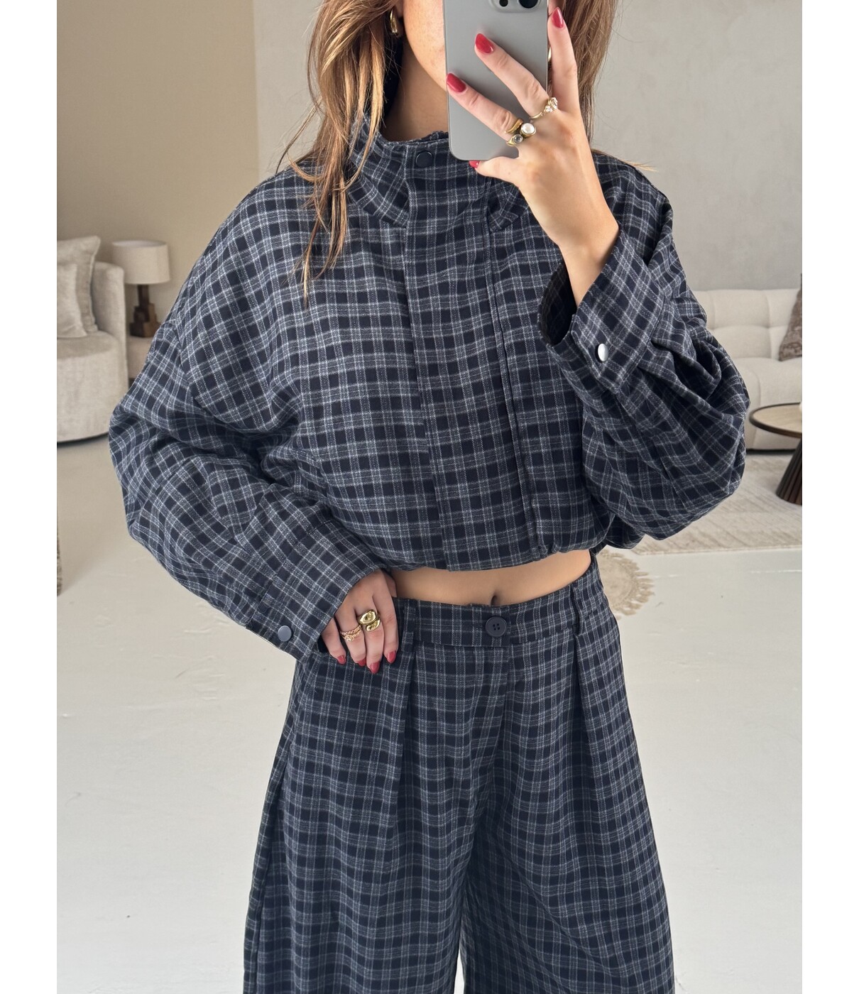 Jasje geruit blauw | Alina