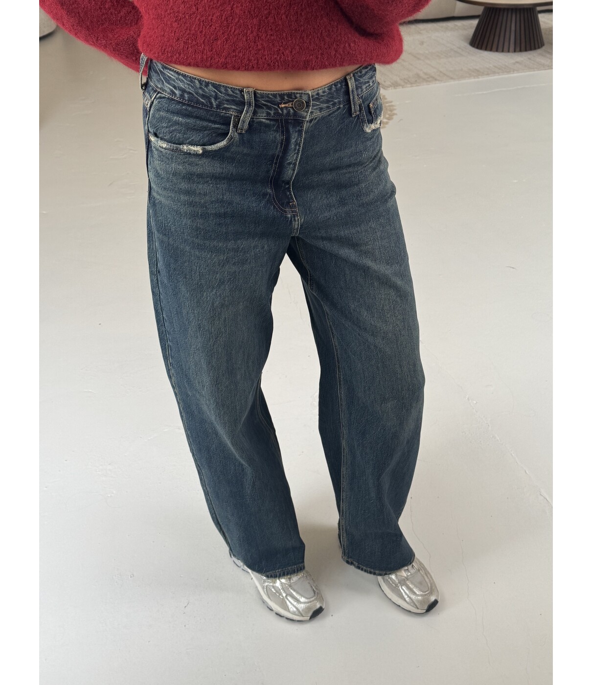 Jeans balloon brown pocket