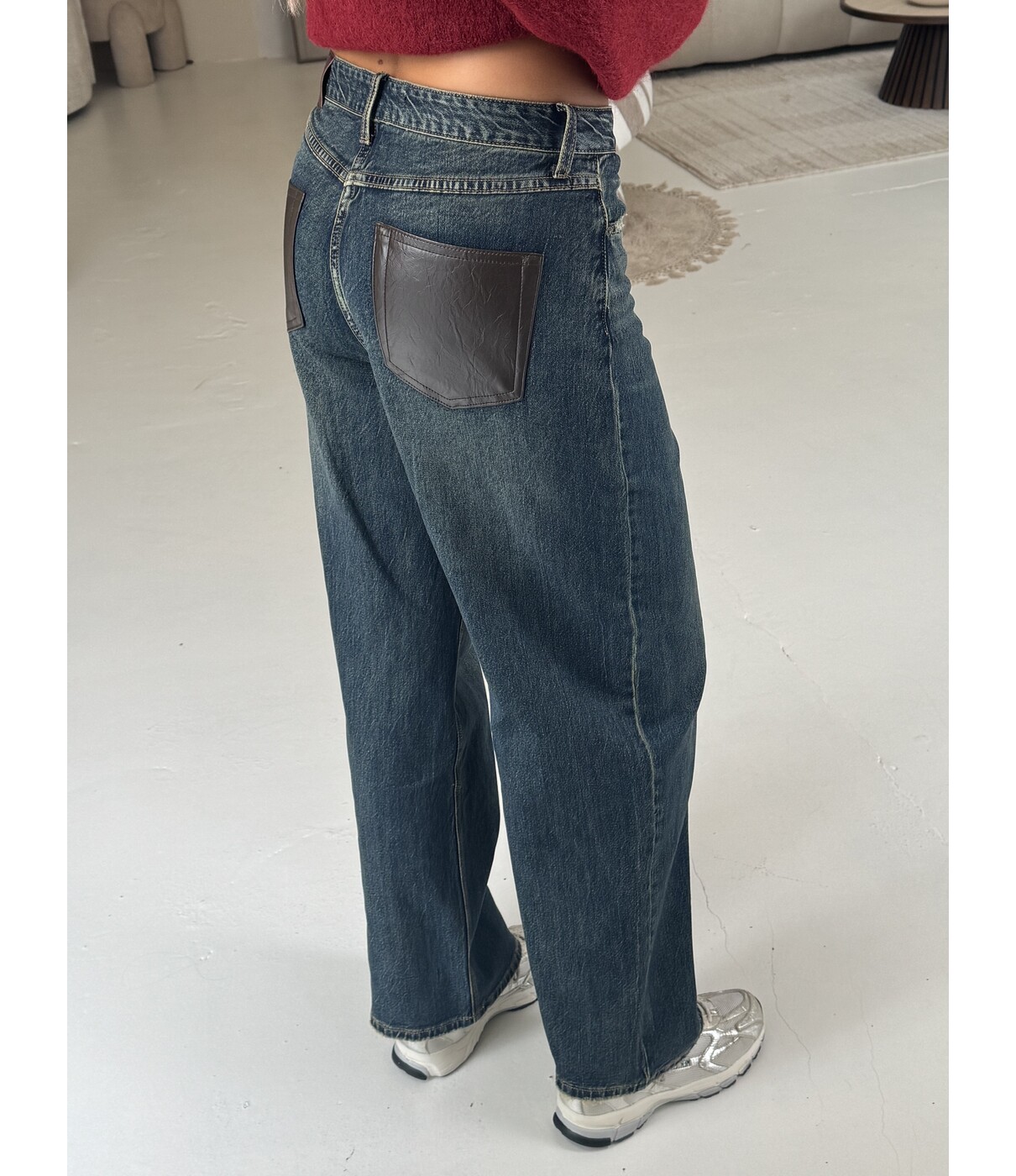 Jeans balloon brown pocket