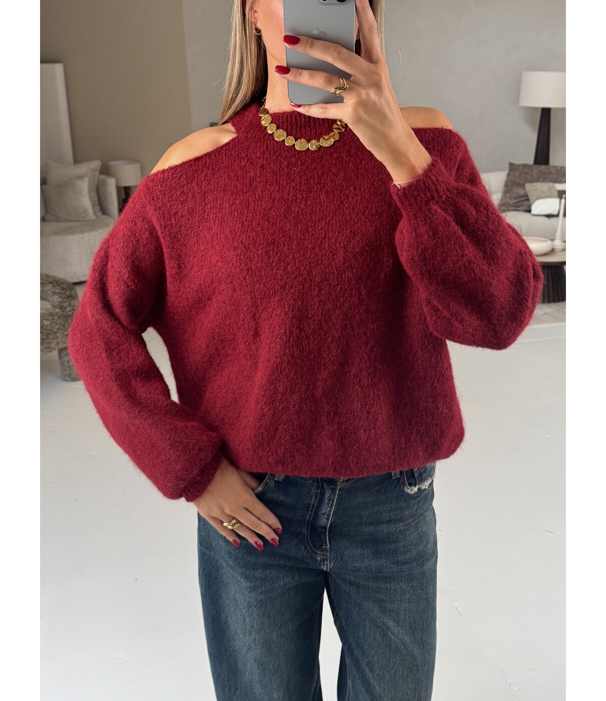 Trui bordeaux | Jody