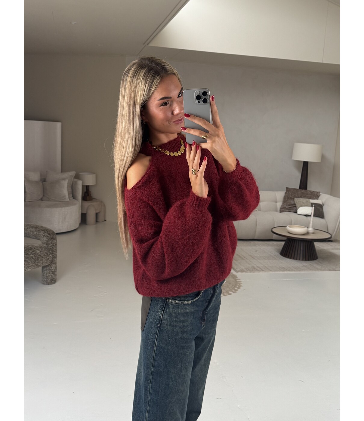 Trui bordeaux | Jody
