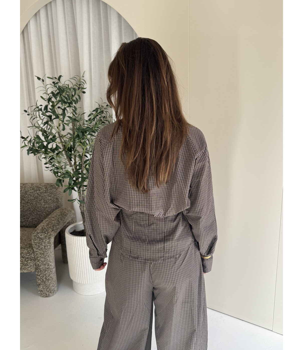 Blouse geruit bruin | Rianne