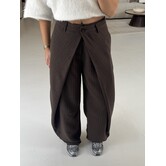 Pantalon gestreept bruin | Marieke