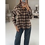 Blouse geruit bruin glitters | Lare