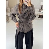 Blouse geruit bruin | Lucinda