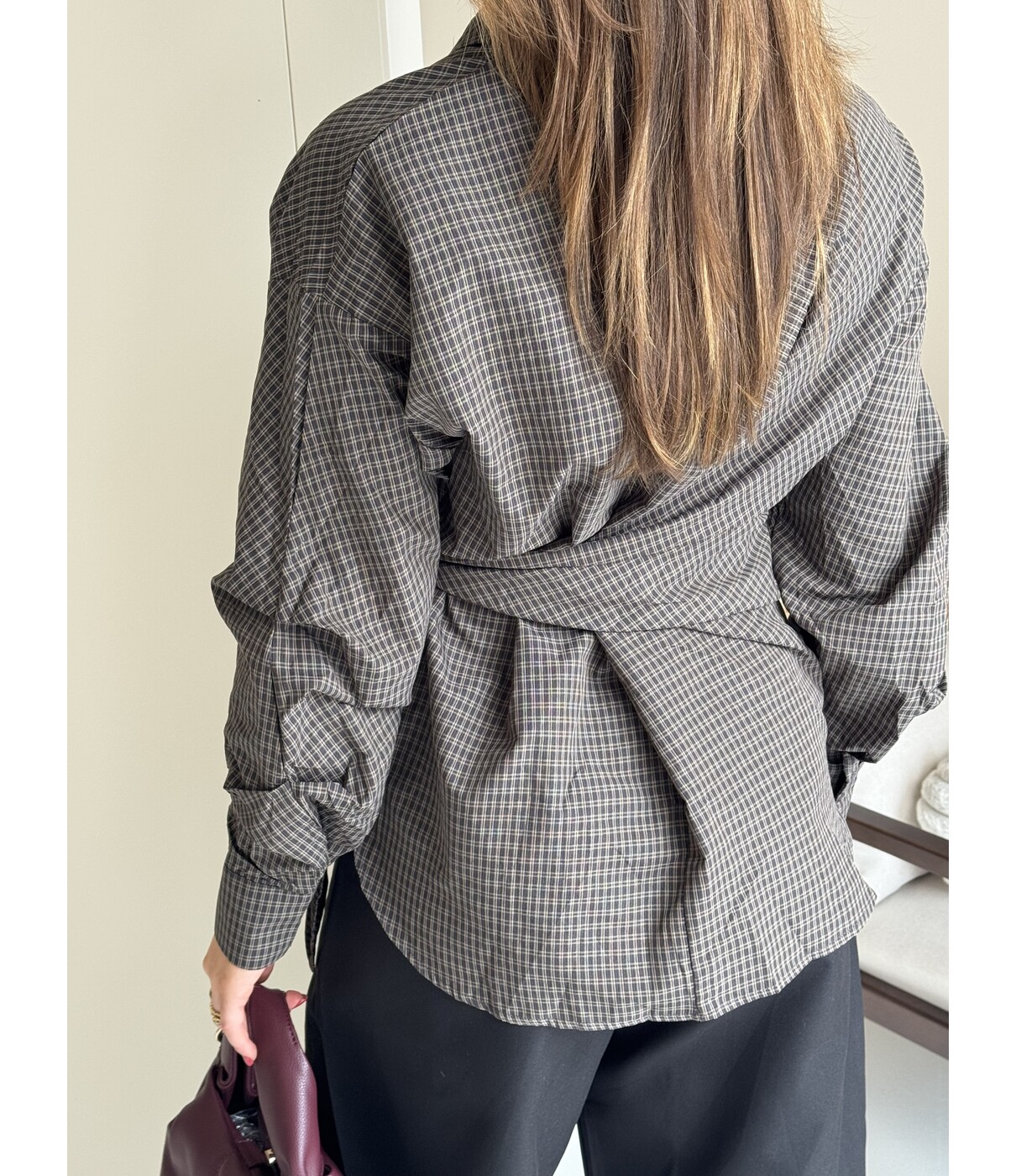 Blouse geruit bruin | Lucinda