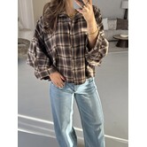 Blouse geruit bruin | Pauline