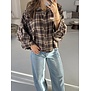 Blouse geruit bruin | Pauline