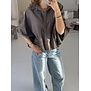 Blouse geruit taupe | Iva