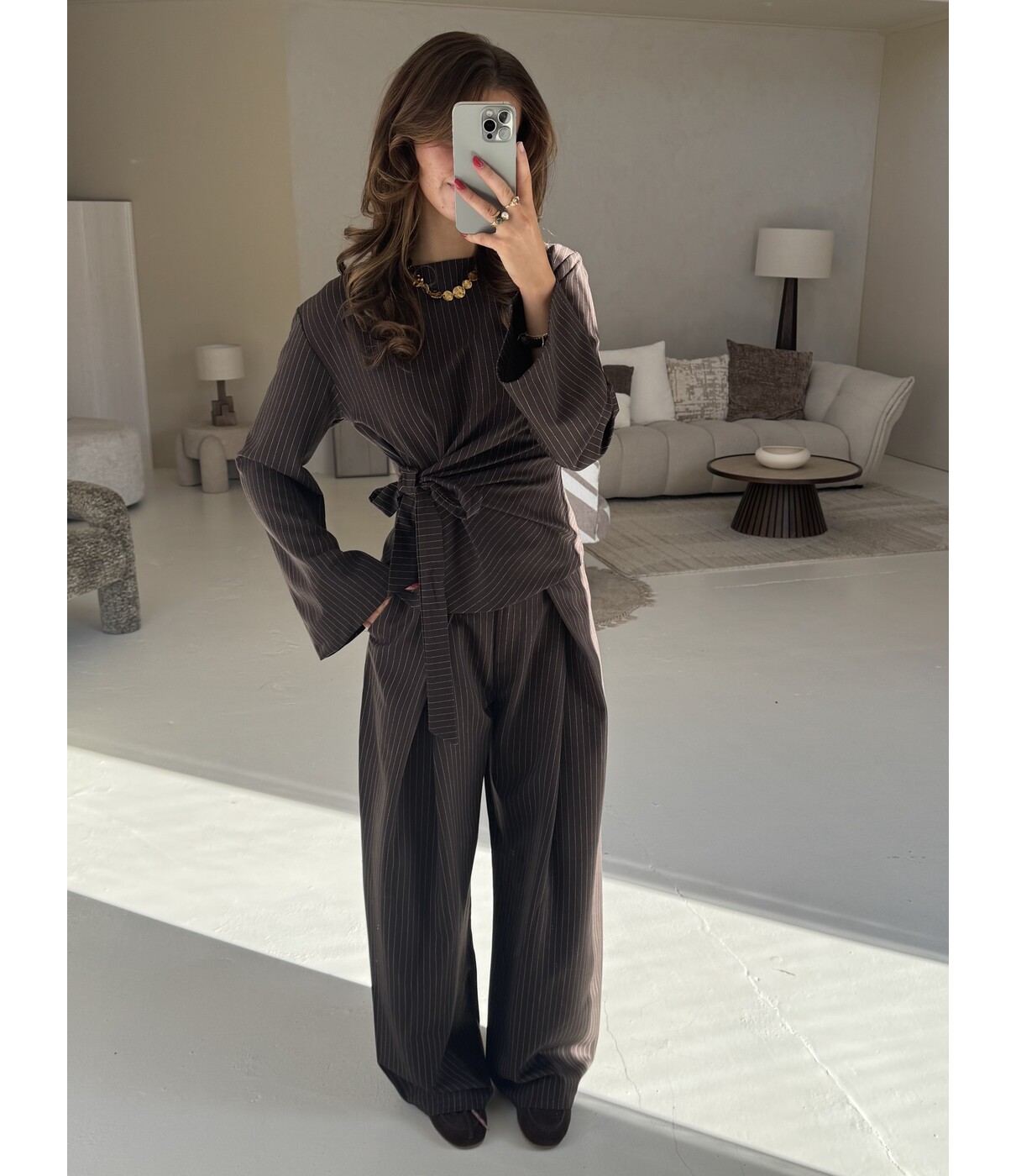 Broek gestreept bruin | Maya
