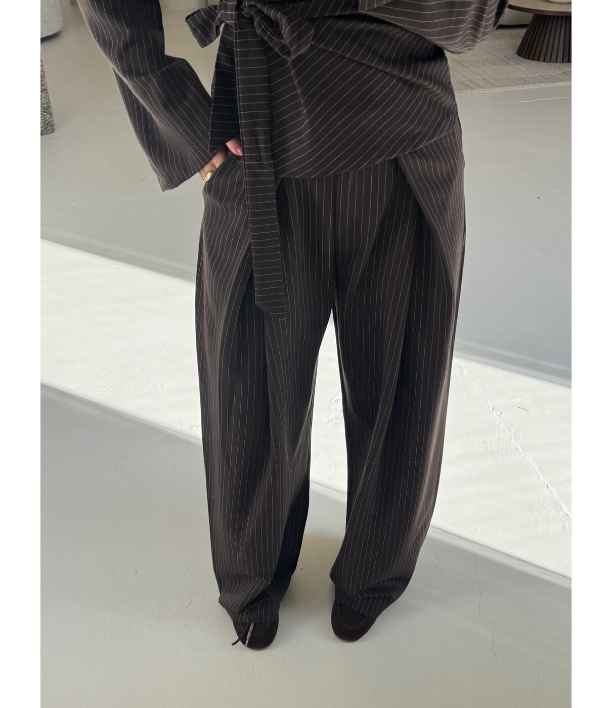 Broek gestreept bruin | Maya