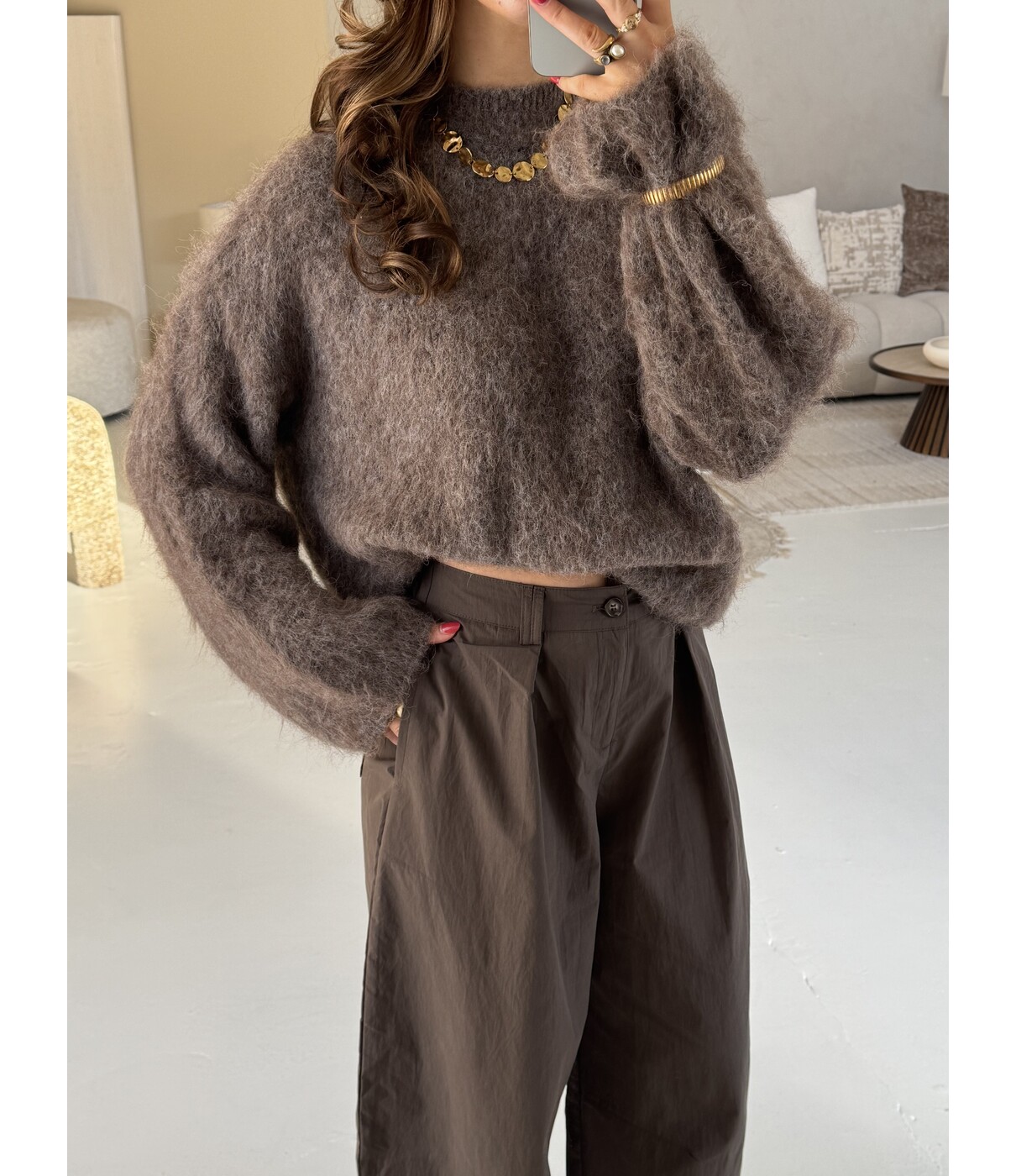 Trui taupe | Molly