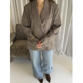 Blazer geruit taupe | Saskia